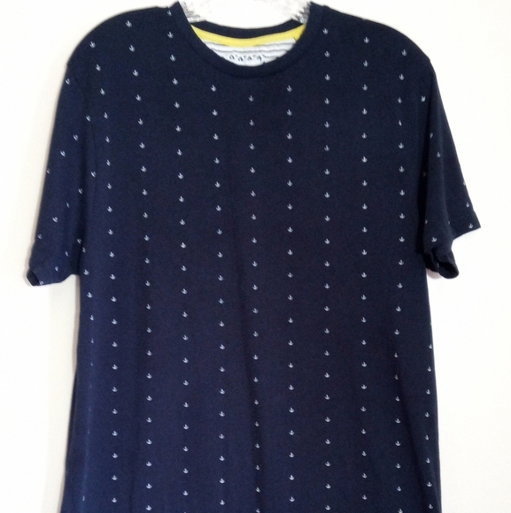 Denim & Flower by Ricky Singh navy blue short sleeve with anchor pattern boy XL - Picture 1 of 5